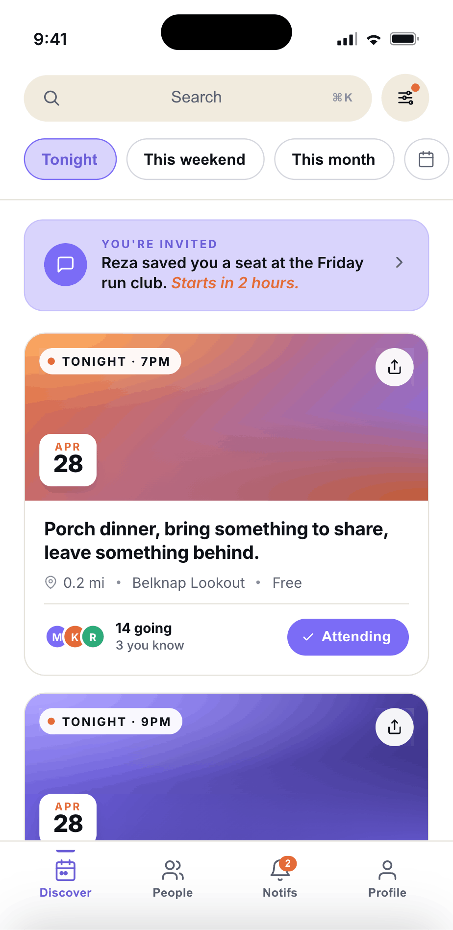 Three real things tonight.
